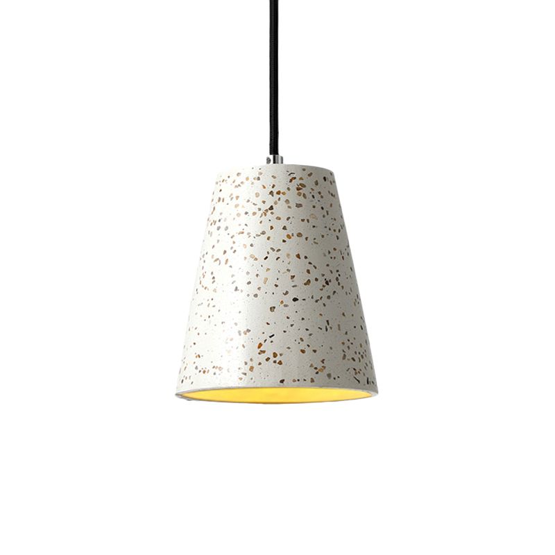 Concrete Cone Pendant Lighting Simplicity 1 Light Black/White/Brown Hanging Light