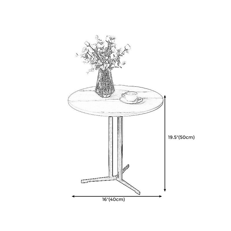 Cross Table Iron Base Design Rock Slab White/black Material Round Table Top Side Table