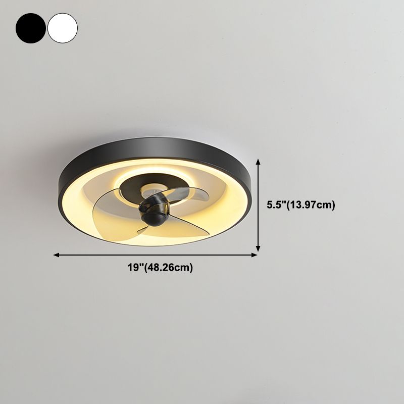 Ventola a soffitto in metallo a forma geometrica Stile moderno a 2 luci lampada a ventola del soffitto
