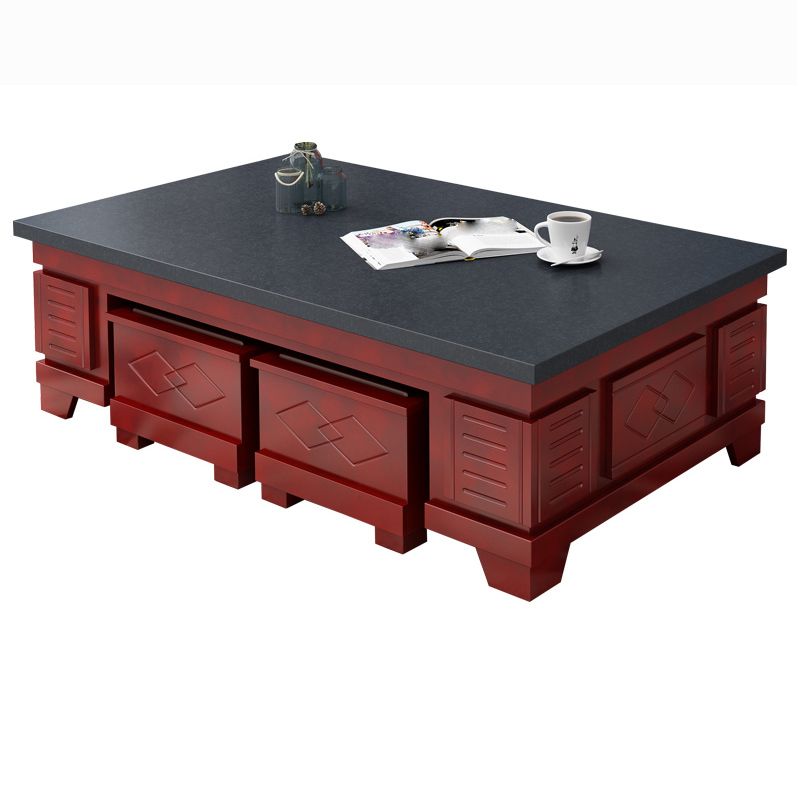 Modern Wood Coffee or End Table with Storage Cocktail Table Rectangular in Black