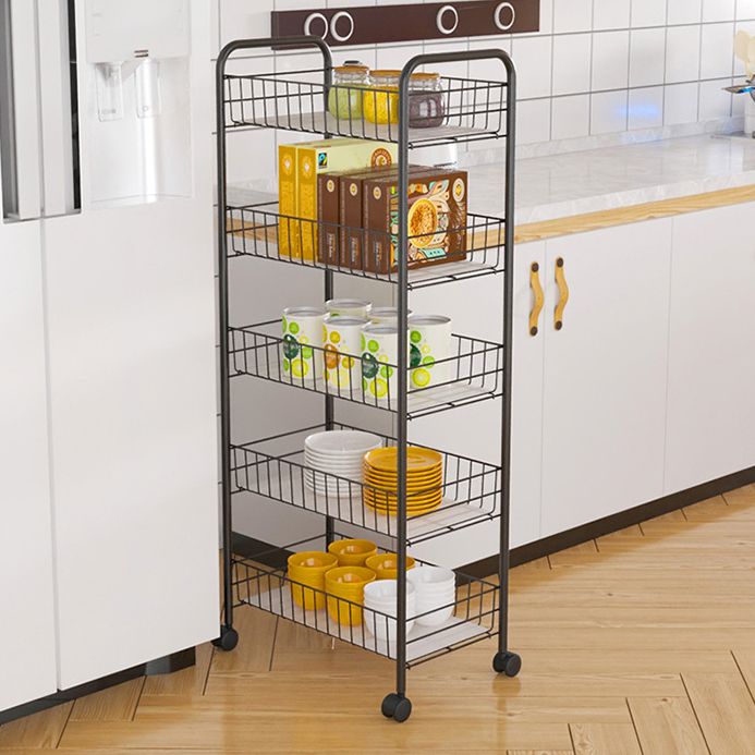 Modern Etagere Metal Bookcase Open Back Bookshelf for Balcony and Living Room