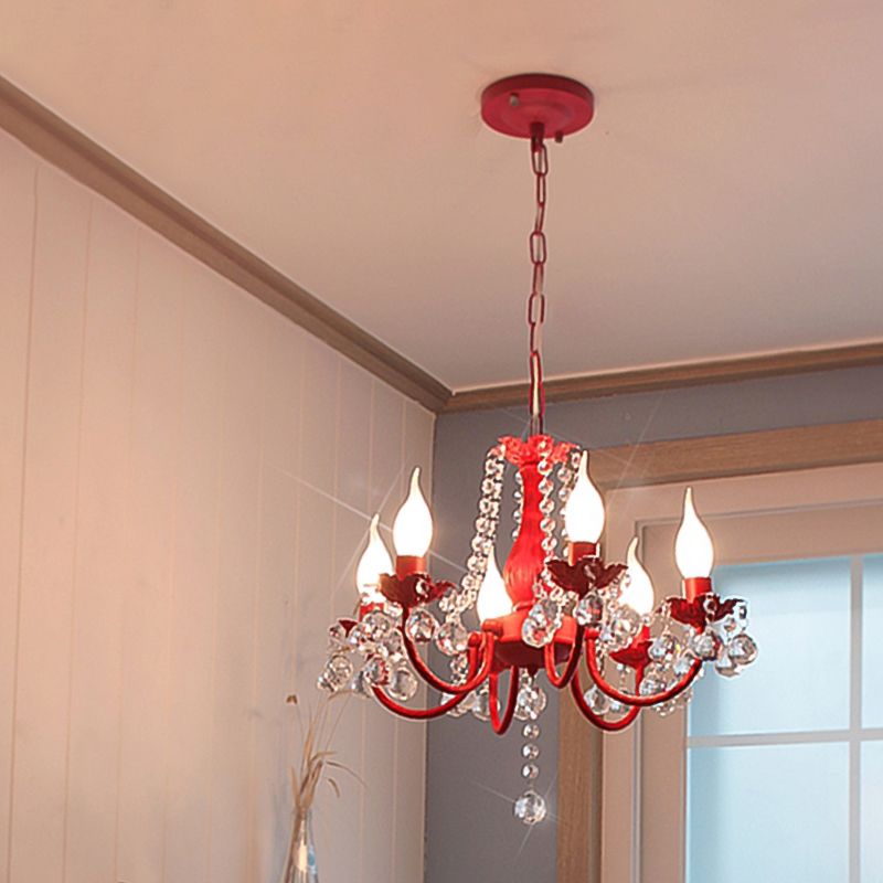 Lumières de lustre unique traditionnelles Crystal à 6 luminaires de pendentif lumineux