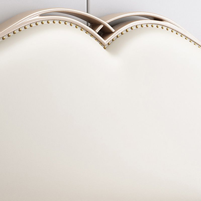 Contemporary 57" Tall Panel Bed with Upholstered Headboard, Solid Wood Bed