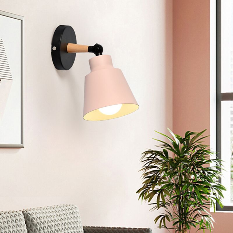 Contemporary Wood Wall Light Macaron Lighting for Living Room