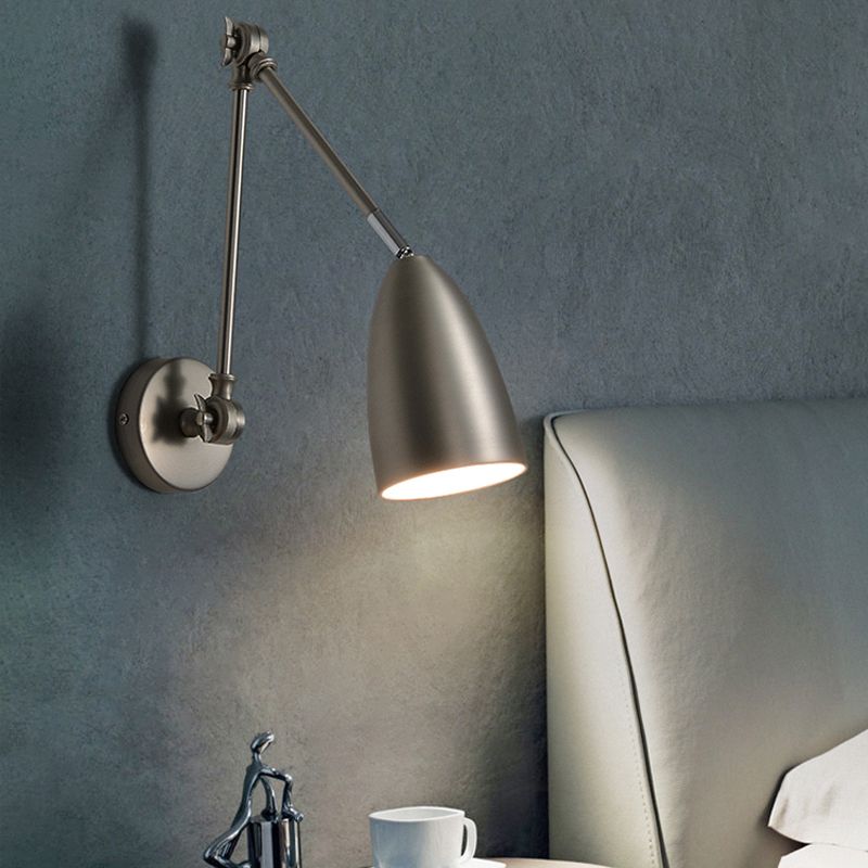 Contemporary Wall Light Metallic Wall Light Sconce with Adjustable Arm