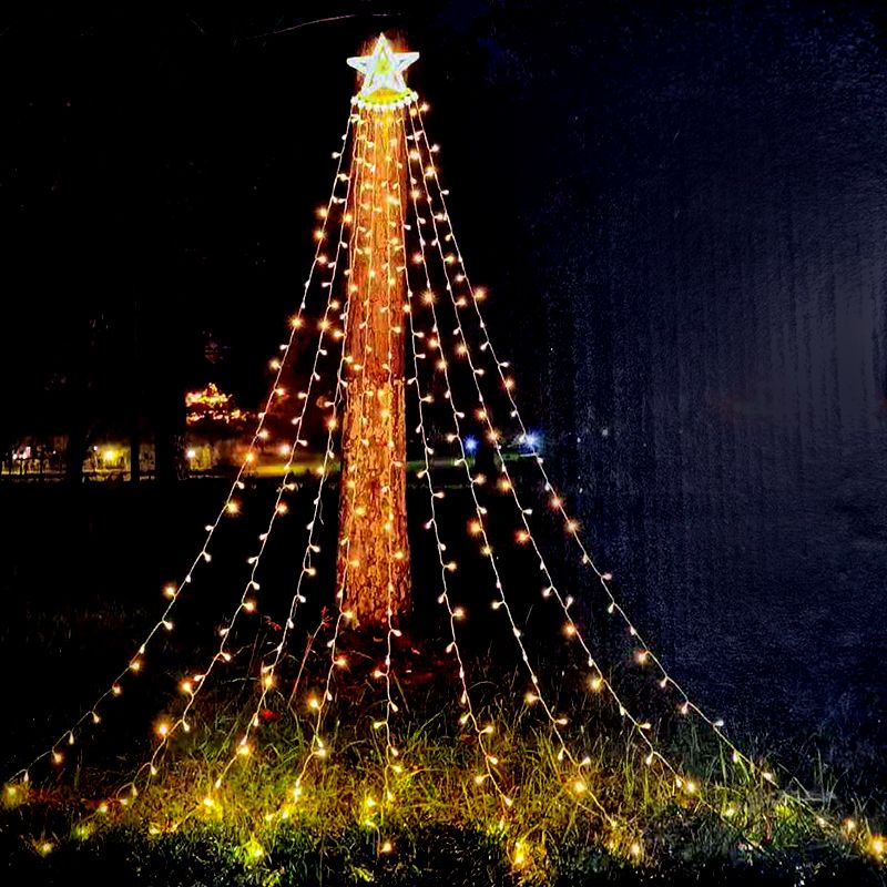 11.4ft Comet Star Fairy String Light Decorative Plastic White LED Outdoor Festive Light in White