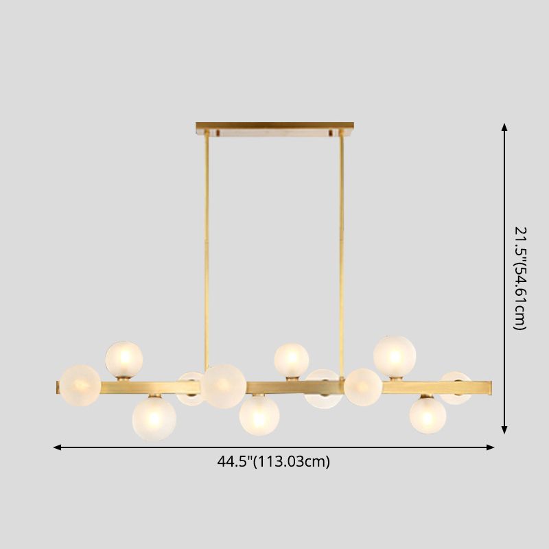 Lámpara colgante de globo de simplicidad Lámpara de comedor de vidrio esmerilado Iluminación de la isla en oro