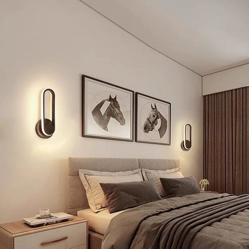 Moderne beknopte LED Roteerbare wand SCONCE Smeedijzeren langwerpige wandlampje met siliconen schaduw
