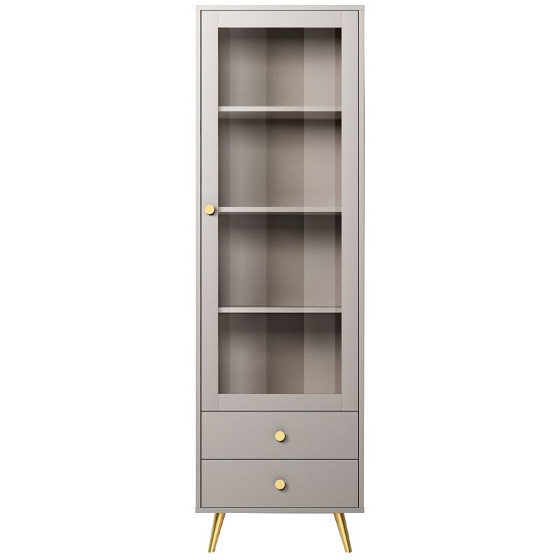 Modern Standard Bookshelf Drawers Included Engineered Wood Bookcase with Doors