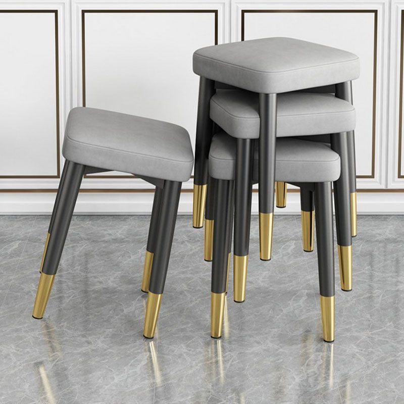 Contemporary Leather Standard Square 4 Legs Standard for Living Room