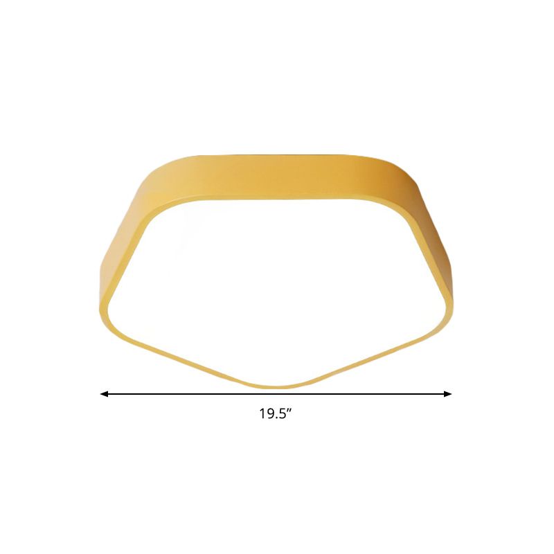 Pentagon Slim Panel Flush Mount Light Simple Style Acryl -plafondlicht voor studieruimte