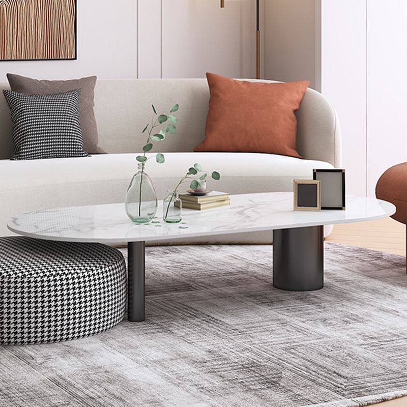 Glam 3 Legs Cocktail Table Oval Coffee Cocktail Table for Living Room