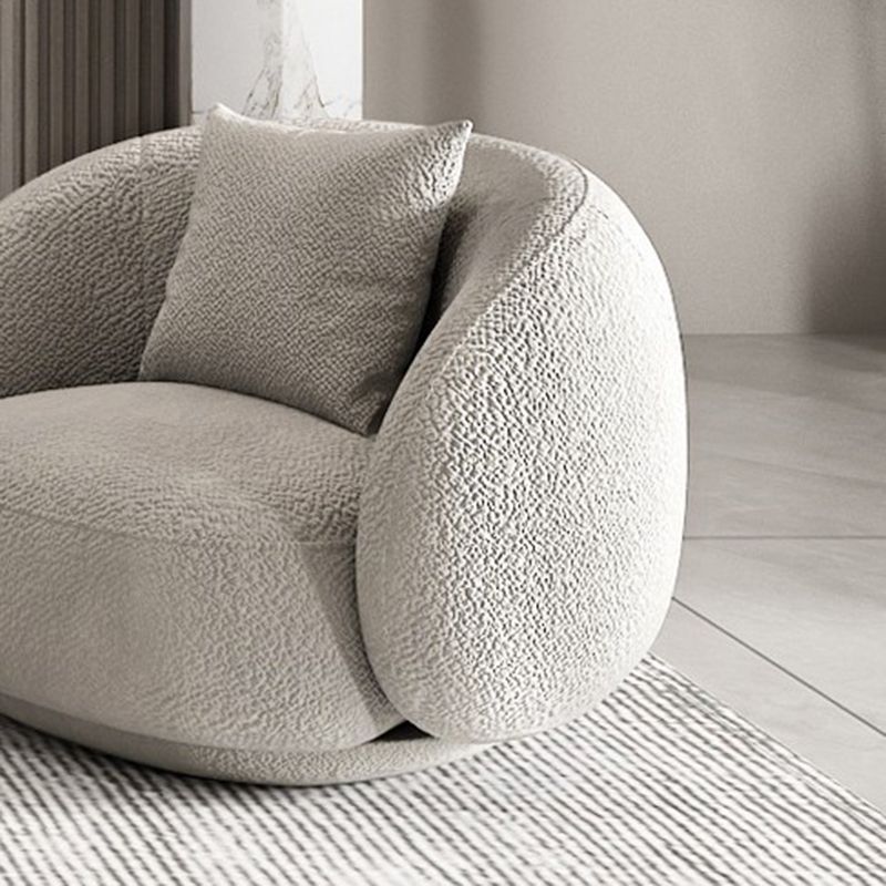 Wool Sloped Arm Sofa Contemporary Curved Sofa for Living Room, Apartment