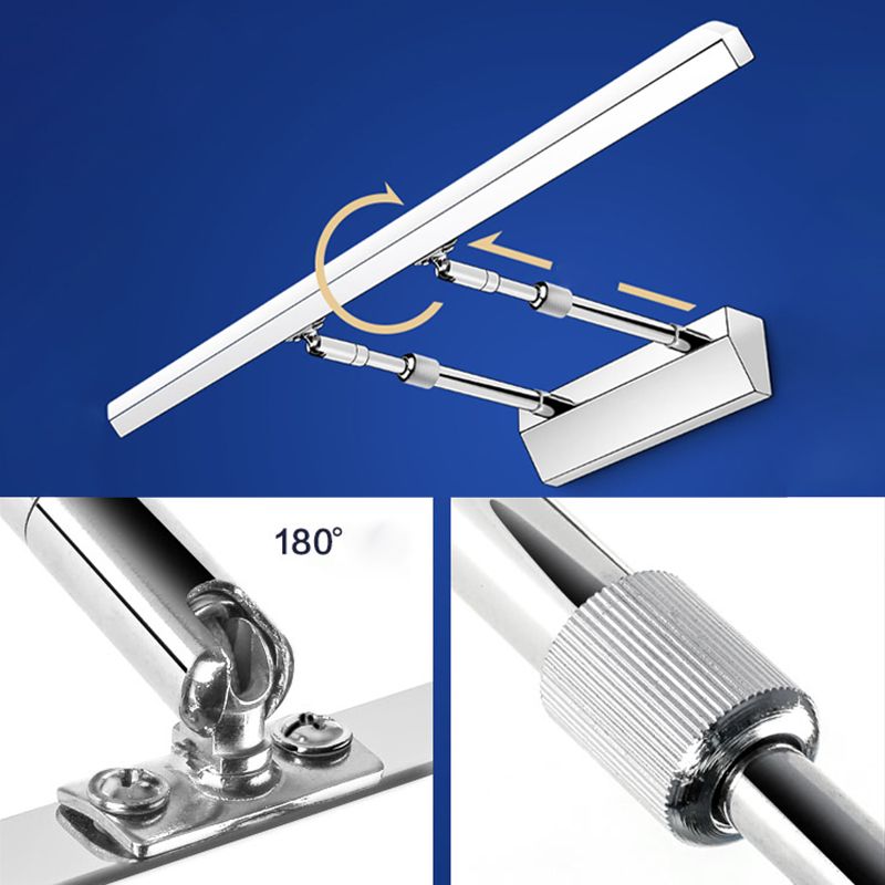 Silbere lineare LED Ausleitbare Wandlampe im modernen Stil Edelstahlwandleuchte mit Acrylschatten