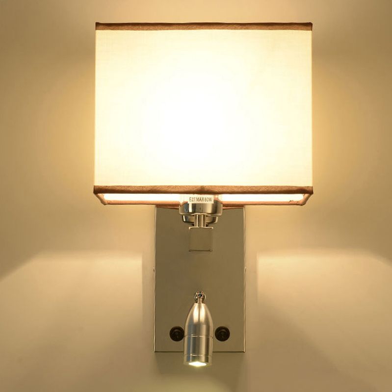 Fabric Geometric Wall Light Fixture Modern Wall Lighting for Bedroom