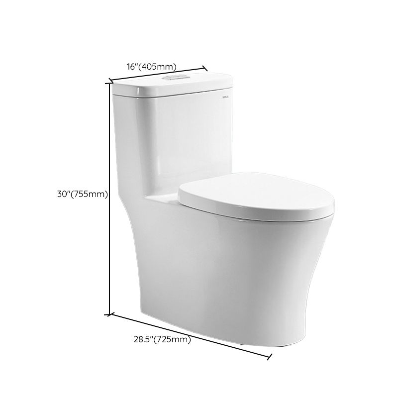 Traditional Flush Toilet Floor Mounted One-Piece Toilet Porcelain Toilet Bowl