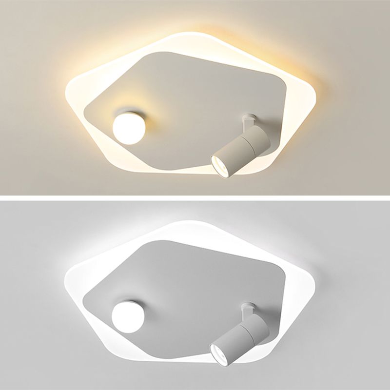 Lampe plate géométrique nouveau style moderne fer LED lampe plate avec 2 spots