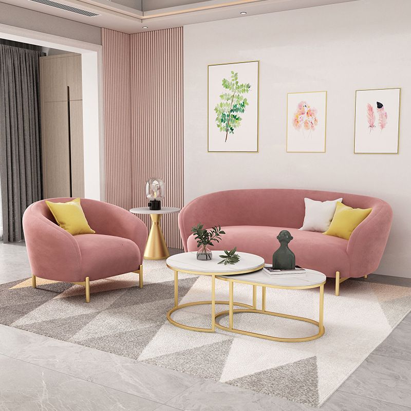 Velvet Tuxedo Arm 29.52" Wide Contemporary Sofa for Living Room
