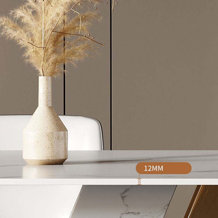 Glam Dining Table Set 1/4/5/7 Pcs Rectangle Dining Table with Wingback Chairs