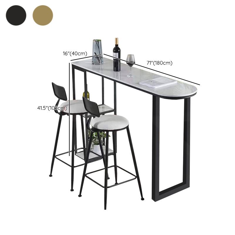 Glam Style Bar Table Sled Base Bar Dining Table for Living Room