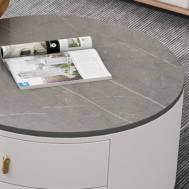 Slate Coffee Table Round 2 Nesting Coffee Table Set with 2 Drawers