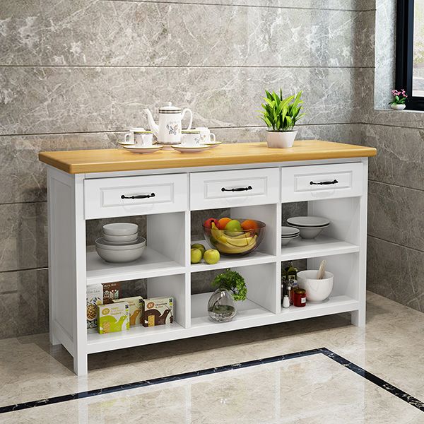 Modern Simple Home Dining Kitchen Island Table Rectangular Prep Table