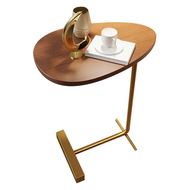 Modernistic Metal C Side Table Geometric Side End Table with Marble Top