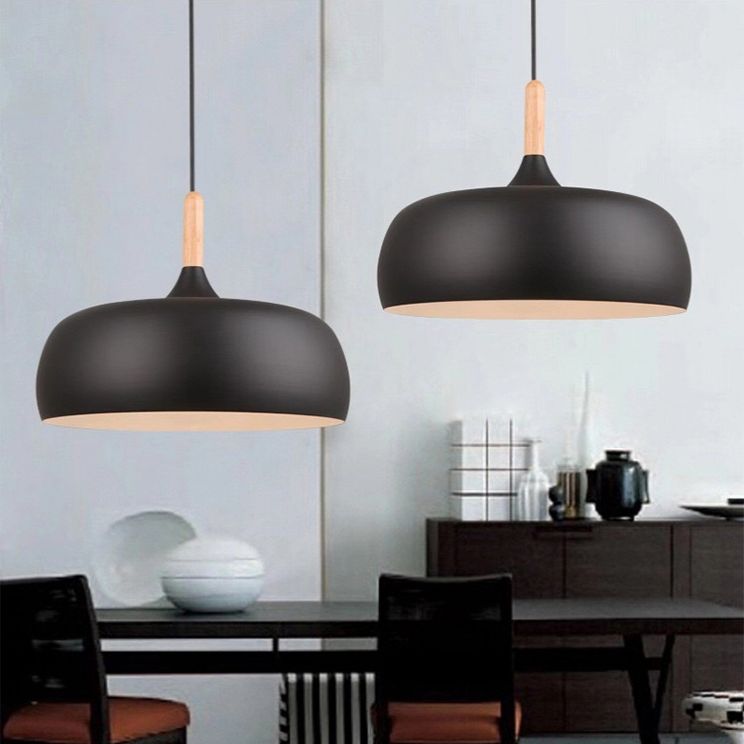 Macaroon Style Single Light Dome Shade Hanging Light 12.5" Wide Nordic Simplicity Lighting Fixture for Dining Room