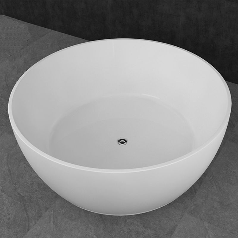 Acrylic Round Tub Soaking Freestanding Bathtub , 23.62-inch Tall