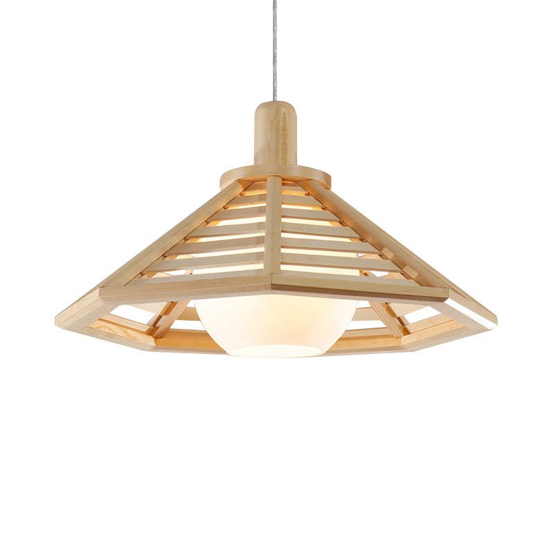 Un cône de tête pendentif en bois moderne chambre à coucher léger salon salle à manger pendentif