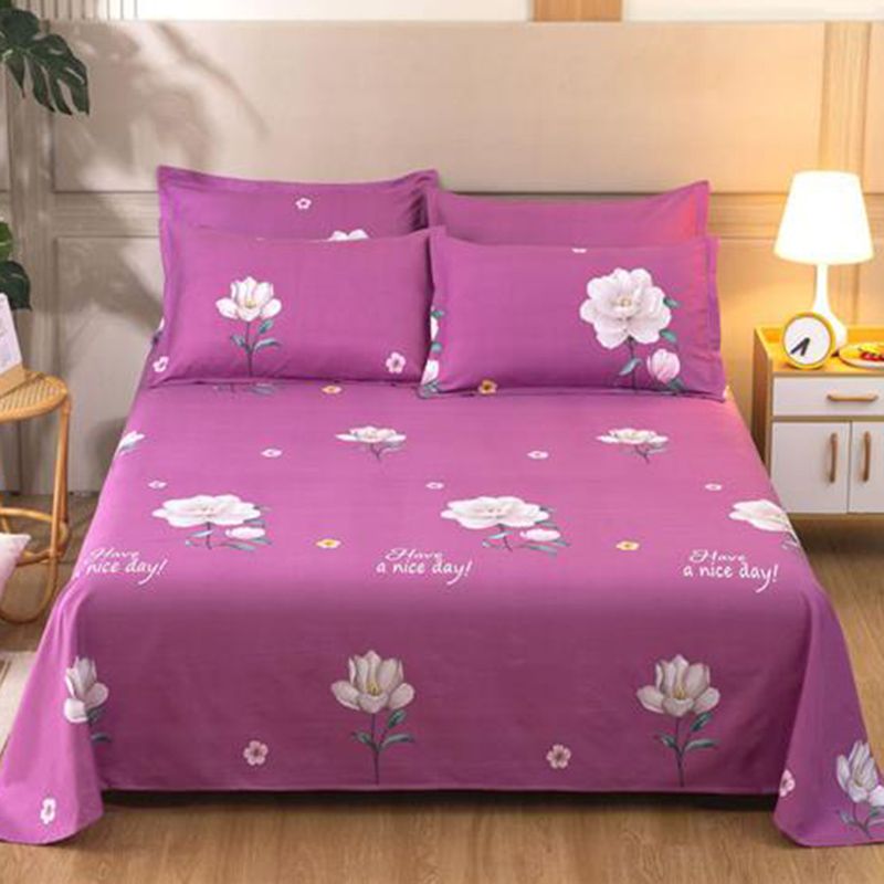 Sheet Set Cotton Floral Printed Ultra Soft Breathable Wrinkle Resistant Bed Sheet Set