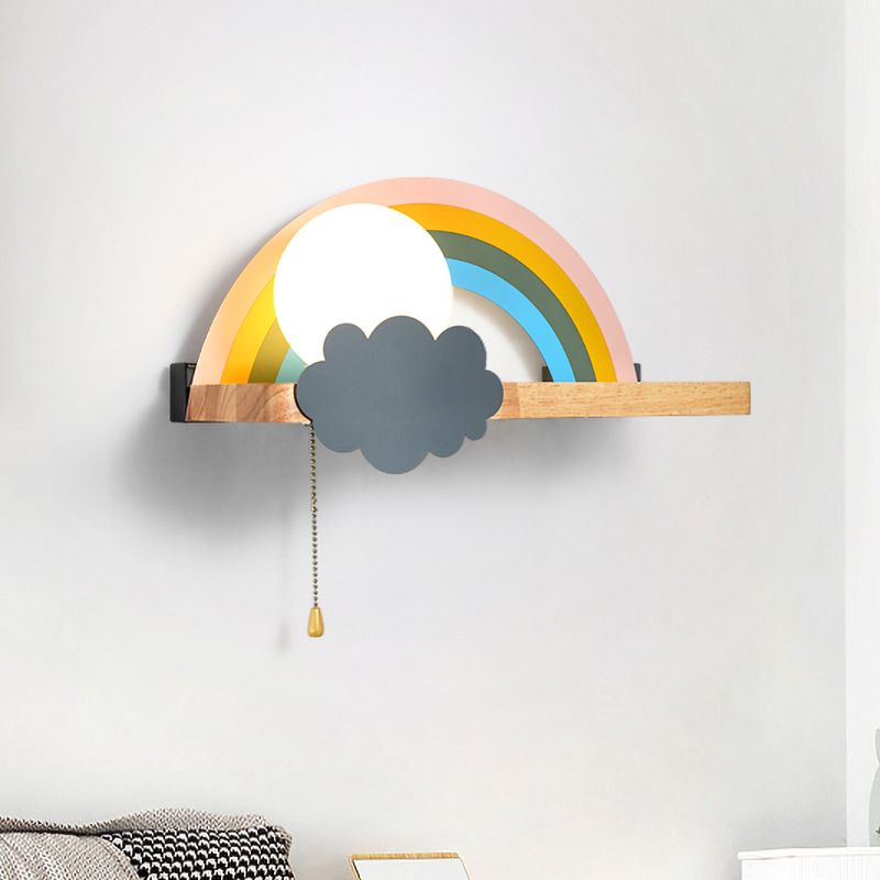 Arcobaleno marrone e Sun Sconce Light Cartoon a 1 Light Muro a LED LAMPAGNO CON PROGETTAMENTO E PROGETTA