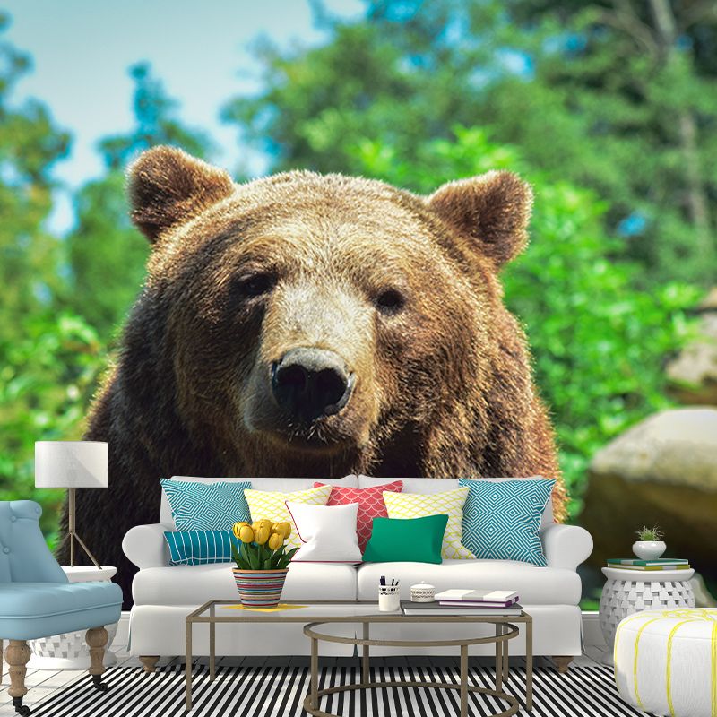 Bear Mural Full Size Contemporary Living Room Home Decor, Custom Size Available