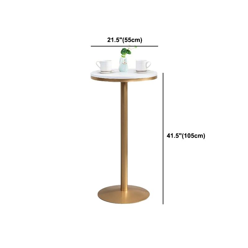 Metal and Wood Set 1/2/3 Pieces Contemporary Round Bar Stool and Table Set