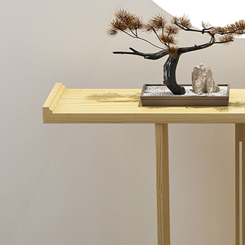 12" W Pine Console Table Mid-Century Modern Rectangle Accent Table for Hall