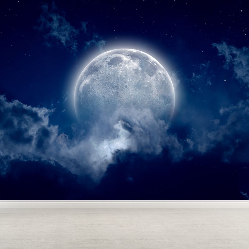 Magical Planet Mural Wallpaper Pastel Color Modern Wall Covering for Girls Bedroom