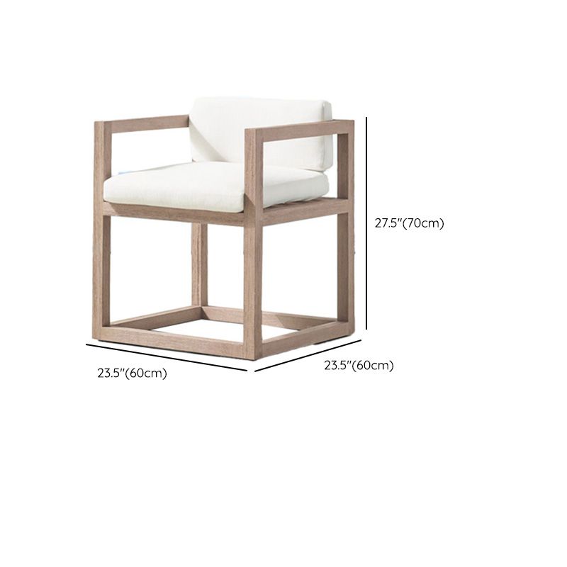 Solid Wood Patio Dining Chair in Brown Modern Upholstered Chairs