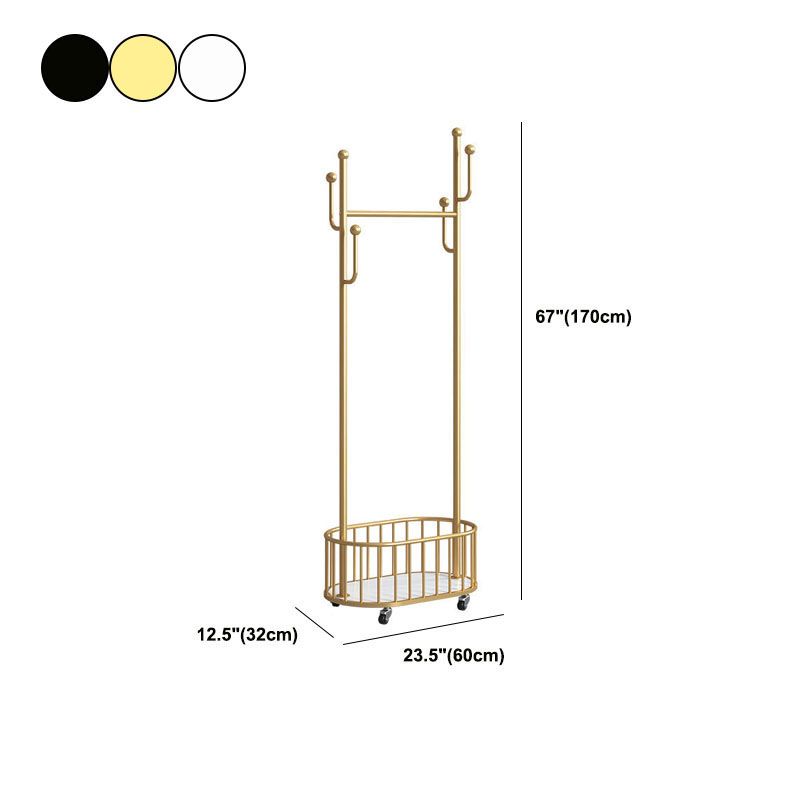 Glam Hall Stand Metal Shelving Hooks Included Free Standing Entry Hall Tree