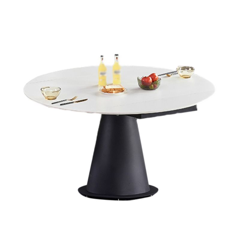 Modern 1/3/4/5/7 Pieces Steel Dining Table Set with White Sintered Stone Top Dinette Set