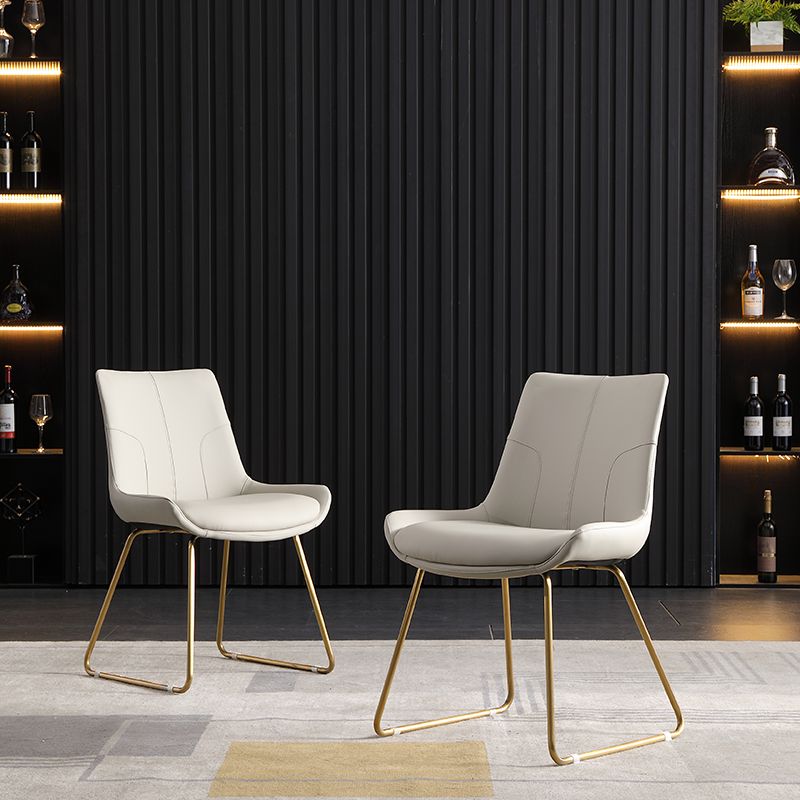 Nordic Style Metal Side Chair Gold Base Side Dining Chair for Bedroom