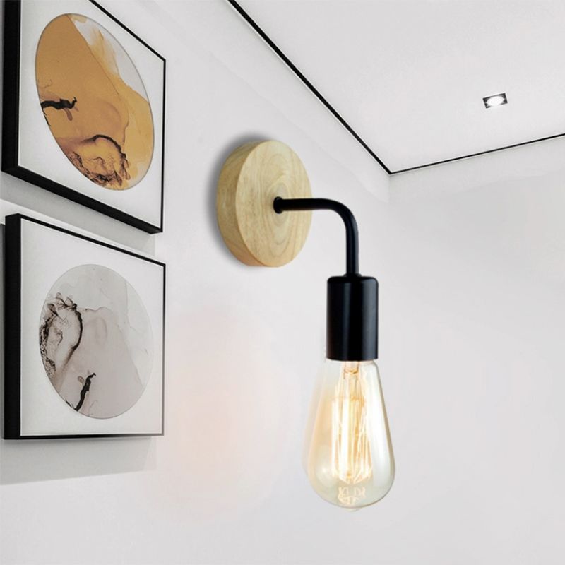 Modern Simple Wall Light Fixture Wooden Wall Light Sconce for Bedroom