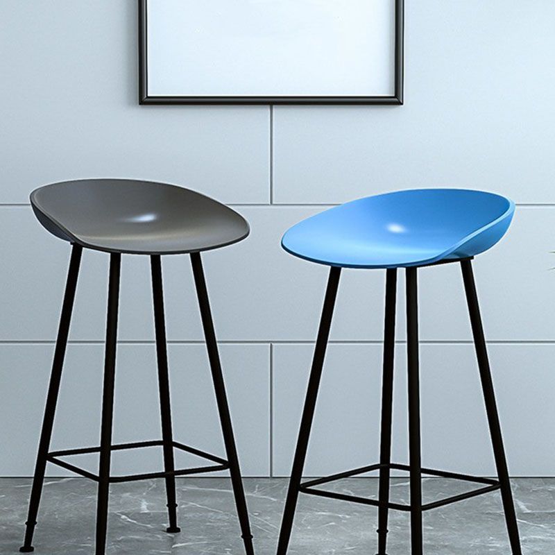 Contemporary Matte Finish Metal Barstool Home Footrest Stool
