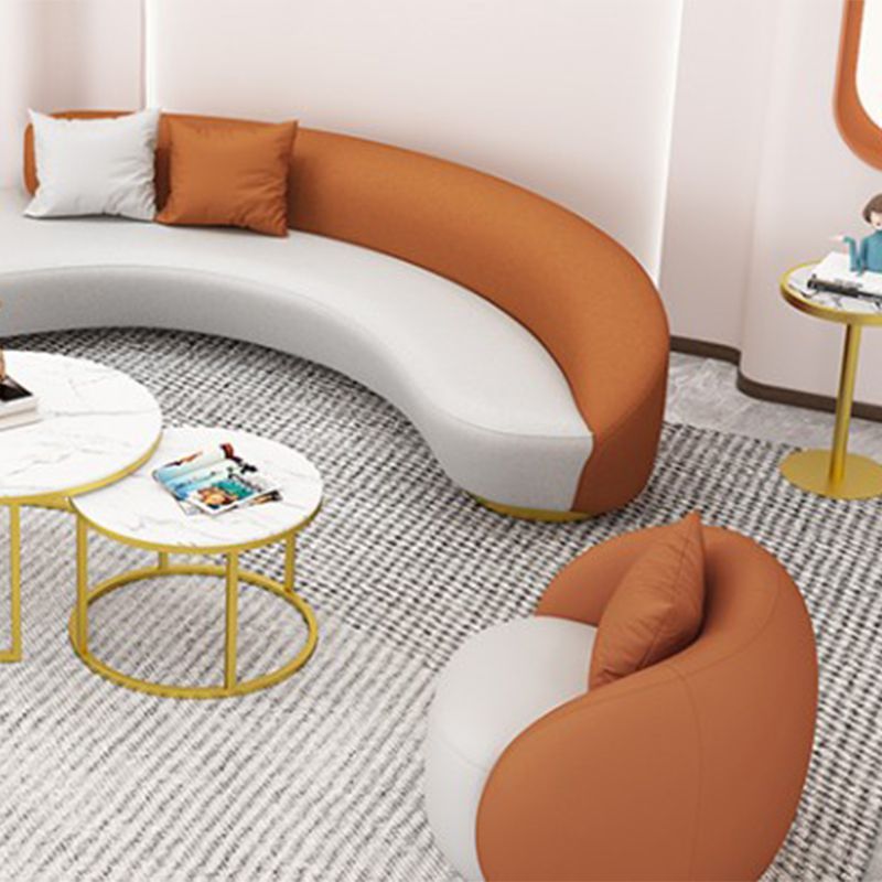 Contemporary Curved Sofa Armless Sofa for Living Room, Apartment