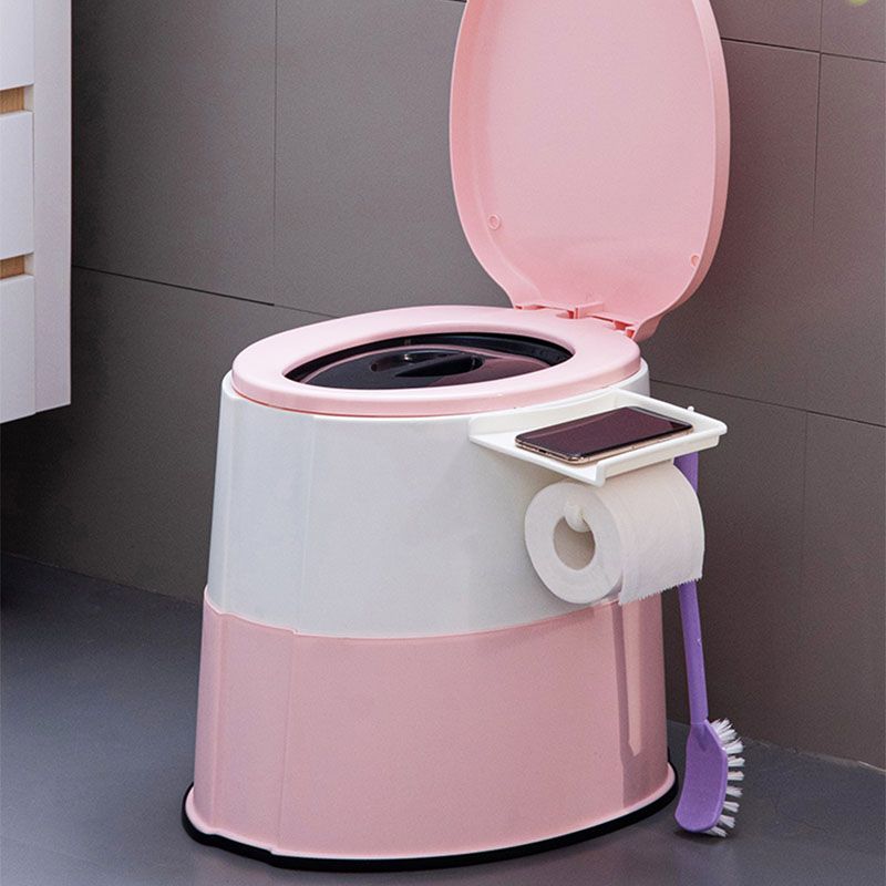 Contemporary Plastic Toilet Floor Mounted Toilet Bowl with Toilet Seat for Washroom
