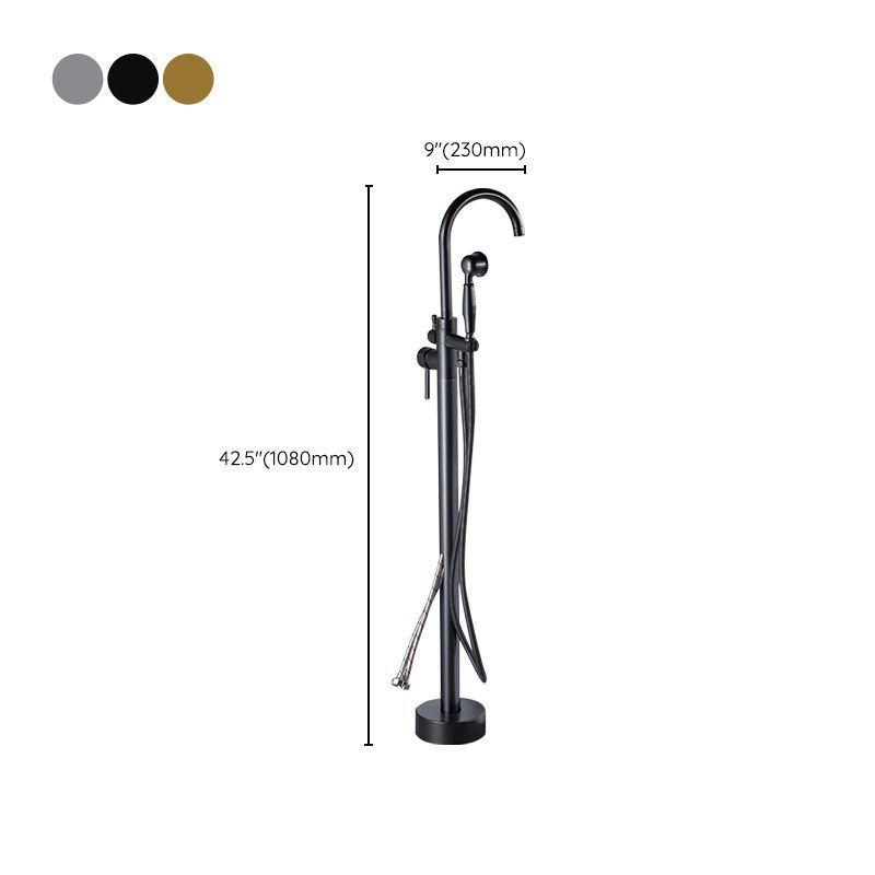 Modern Freestanding Tub Filler Trim Brass Floor Mounted Freestanding Bathtub Faucet