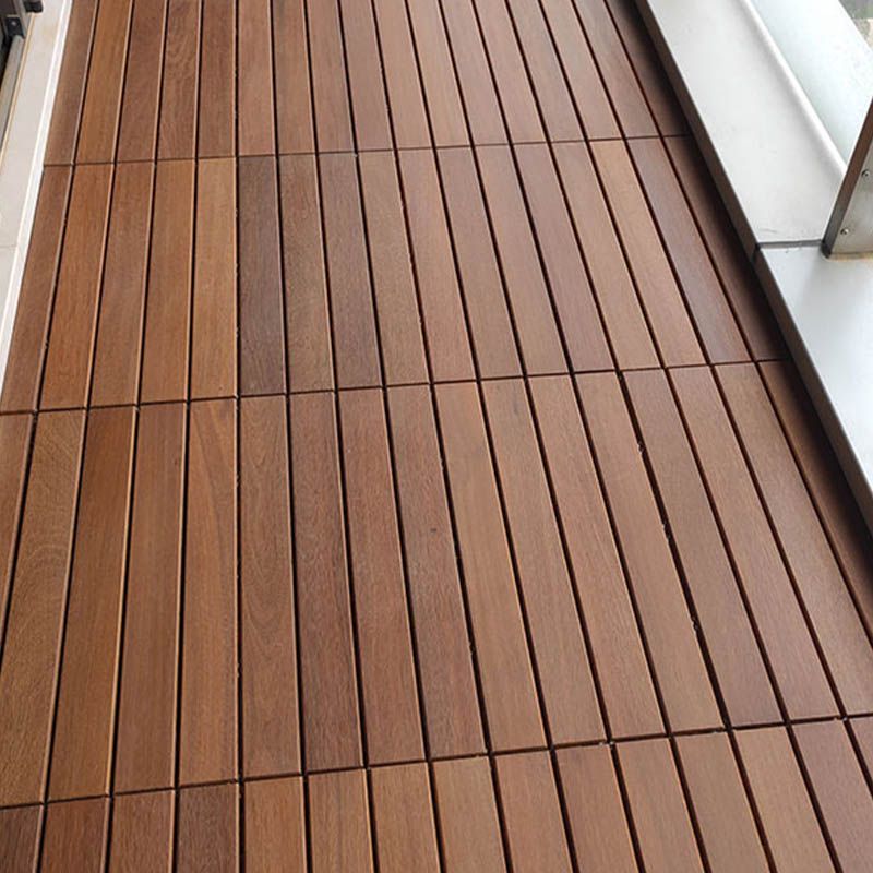 Solid Wood Patio Flooring Tiles Interlocking Deck Plank for Indoor and Outdoor