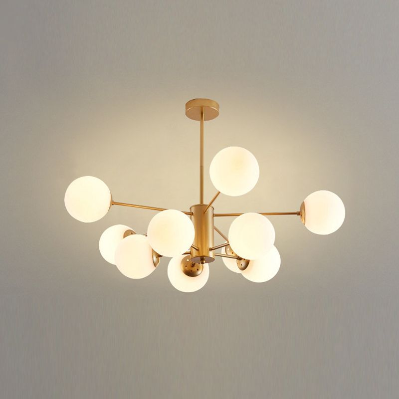 Sitting Room White Glass Chandelier Lighting Fixture Modern Chandelier Pendant Light