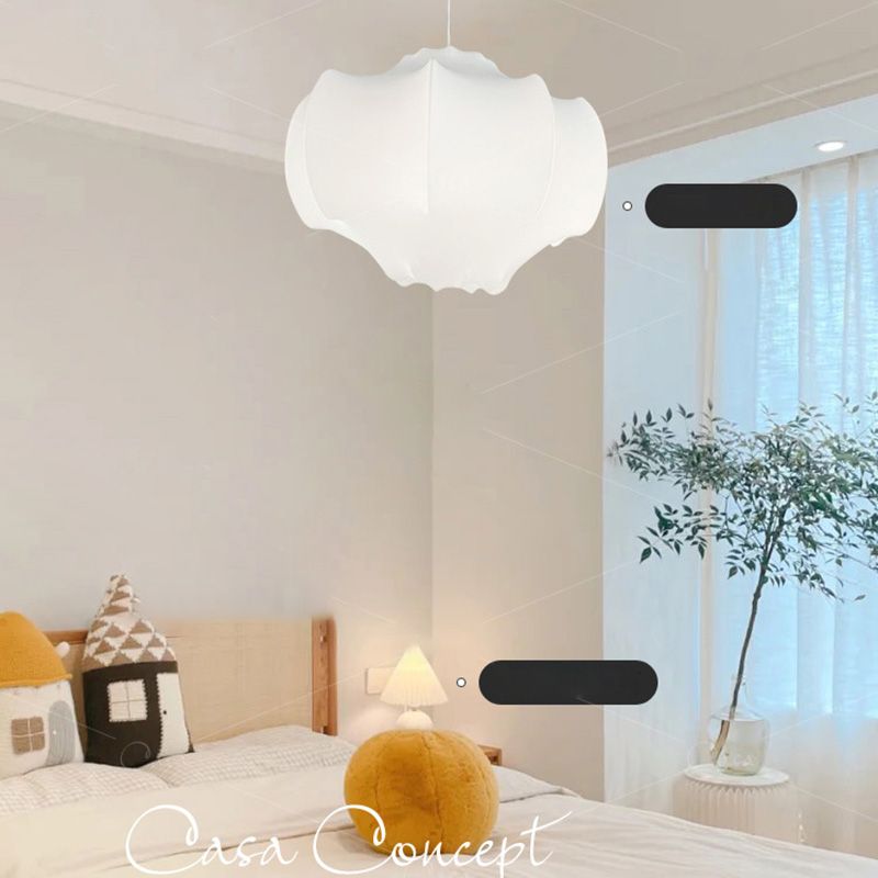 Stoff schattierte Suspension Pendelleuchte leichte nordische Style -Anhänger -Deckenleuchte in Weiß