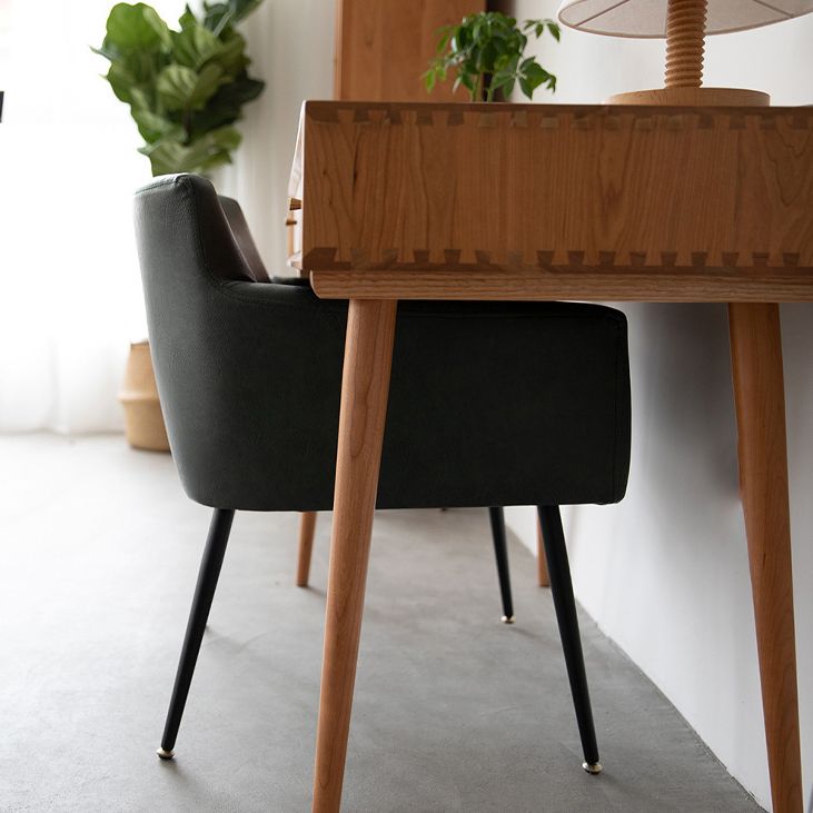 Fauteuil de maison scandinave rembourré, dossier Parsons, chaise de salle à manger simple en métal