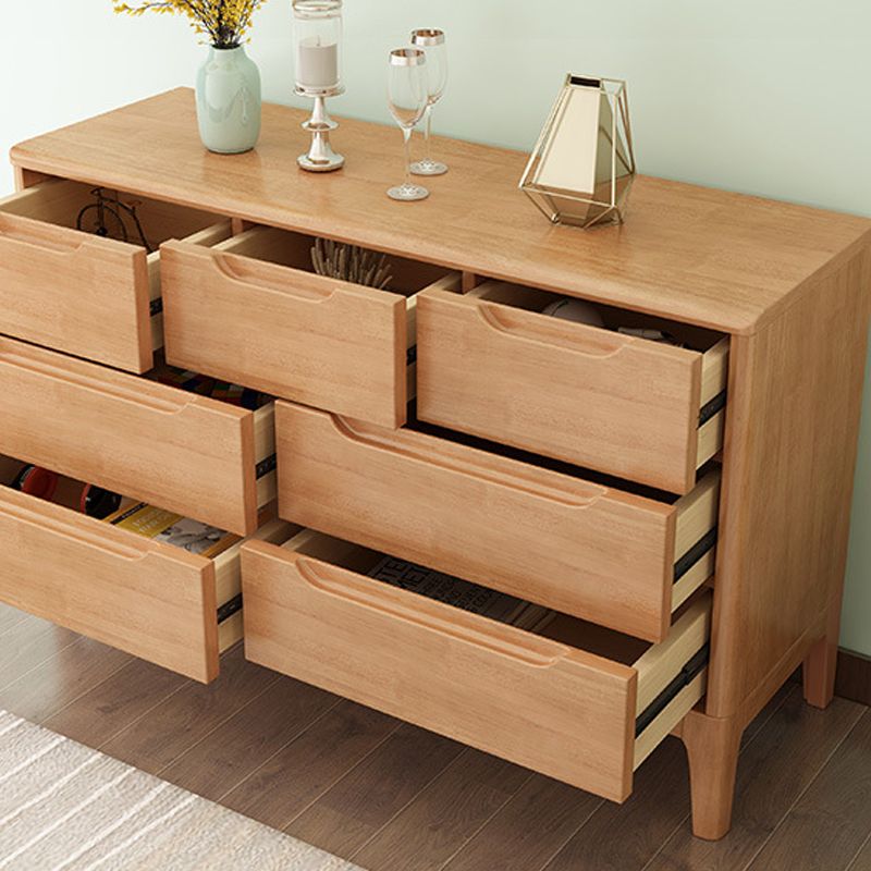 Modern 16" W Storage Chest Rubber Wood Home Chest with Drawers
